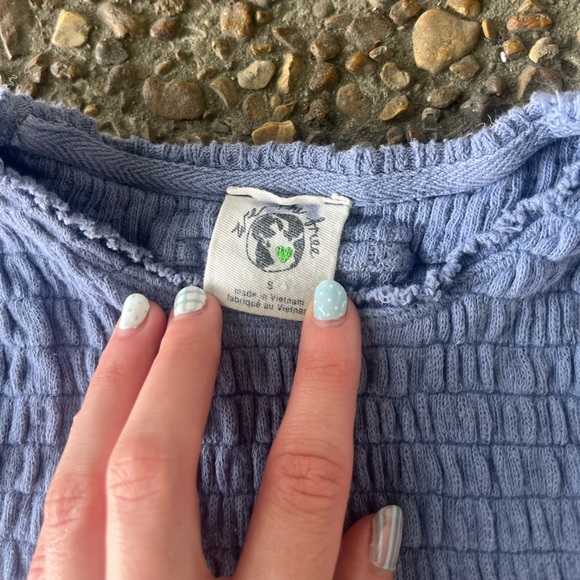 free people light purple 3/4 sleeve top size s - Picture 4 of 4